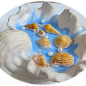 Royal blue Conch sea shell candle